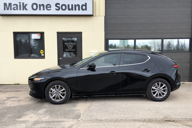 2019 Mazda3 Hatch with professional window tint in North Bay